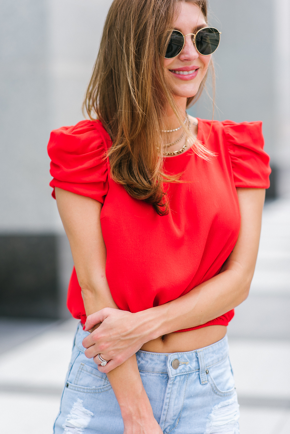 Beautiful red ruffles top from Forever 21